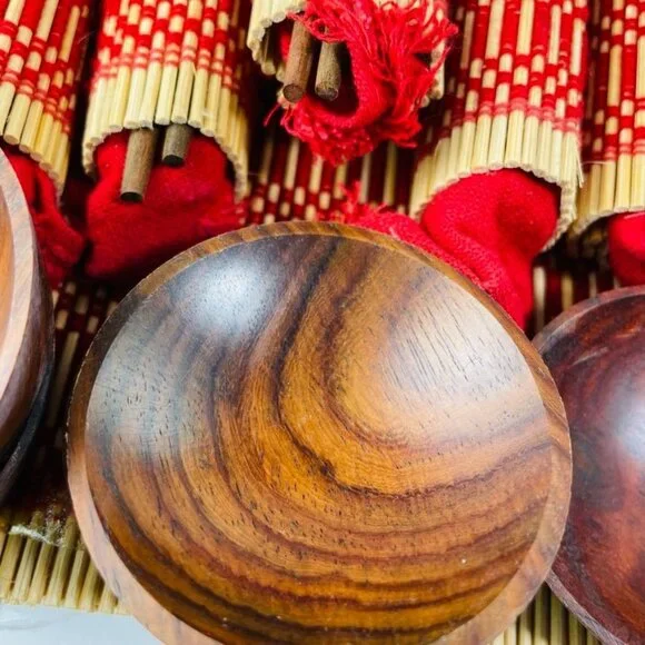 36 Piece Japanese Placemat u Inlayed Wood Chopsticks Napkins Costers Finger Bowl - Picture 2 of 5